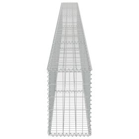 vidaXL Gabion Wall with Covers Galvanized Steel 236"x11.8"x19.7" (Option: as picture)