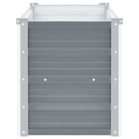 vidaXL Garden Raised Bed Galvanized Steel 39.4"x15.7"x17.7" Gray (Option: as picture)