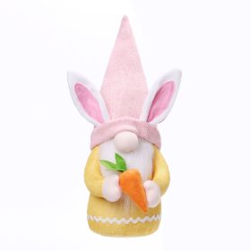 Easter Egg Dwarf Plush Ornament Kids Room Decoration Home Decoration Doll (Color: Pink)