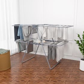 1pc, Clothes Drying Rack Foldable, Gullwing Drying Rack, Drying Rack Clothing for Indoor Outdoor, Easy to Fold (Color: Grey)